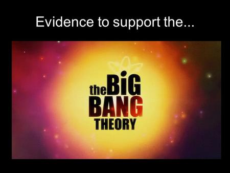 Evidence to support the.... But first, what’s a scientific theory? The term “theory” in science has a different meaning than in our everyday language.