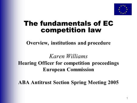 The fundamentals of EC competition law