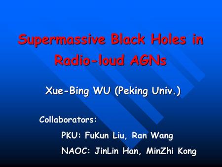Supermassive Black Holes in Radio-loud AGNs