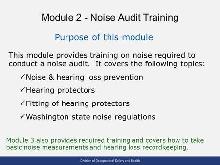 Module 2 - Noise Audit Training
