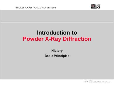 Introduction to Powder X-Ray Diffraction