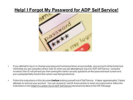 Help! I Forgot My Password for ADP Self Service!