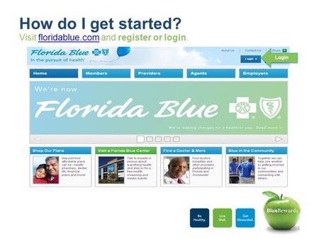How do I get started? Visit floridablue.com and register or login.