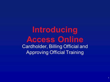 Introducing Access Online