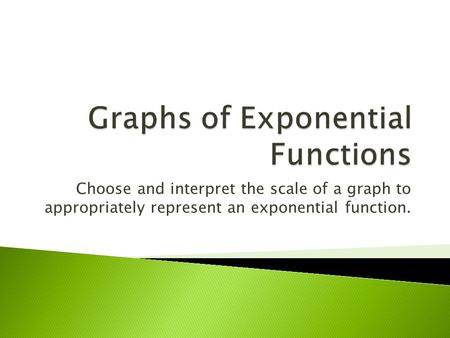 Choose and interpret the scale of a graph to appropriately represent an exponential function.