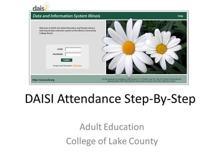 DAISI Attendance Step-By-Step