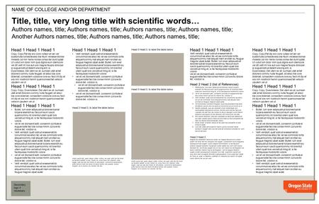 V v Title, title, very long title with scientific words… Authors names, title; Authors names, title; Another Authors names, title; Authors names, title;