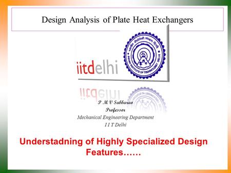 Design Analysis of Plate Heat Exchangers
