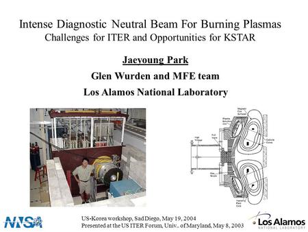 Intense Diagnostic Neutral Beam For Burning Plasmas Challenges for ITER and Opportunities for KSTAR Jaeyoung Park Glen Wurden and MFE team Los Alamos National.