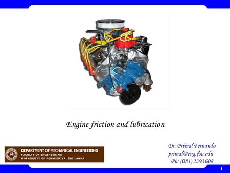 Engine friction and lubrication