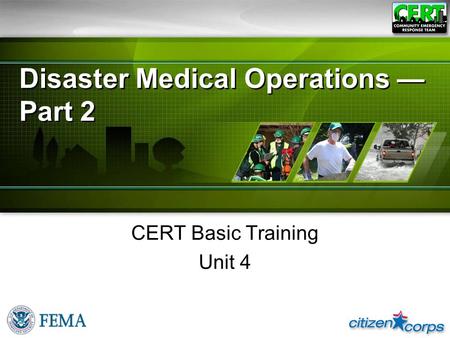 Unit 4: Disaster Medical Operations – Part 2