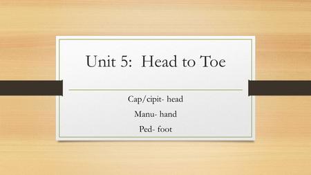 Cap/cipit- head Manu- hand Ped- foot