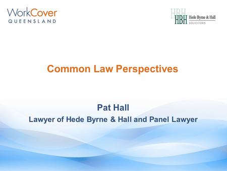 Common Law Perspectives Pat Hall Lawyer of Hede Byrne & Hall and Panel Lawyer.