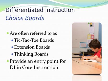 Differentiated Instruction Choice Boards