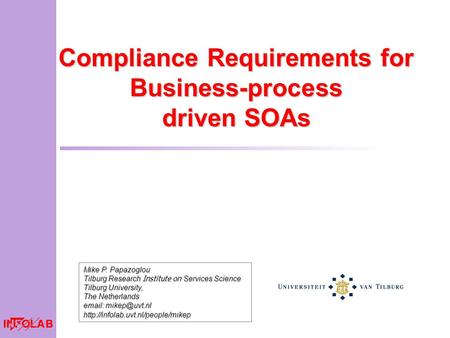 Compliance Requirements for Business-process driven SOAs