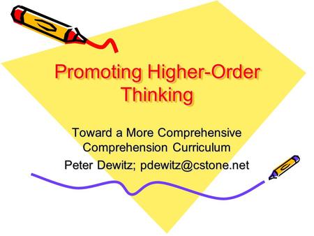 Promoting Higher-Order Thinking