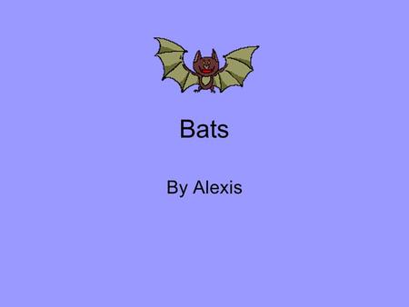 Bats By Alexis. What is the name of your bat? Flying fox.