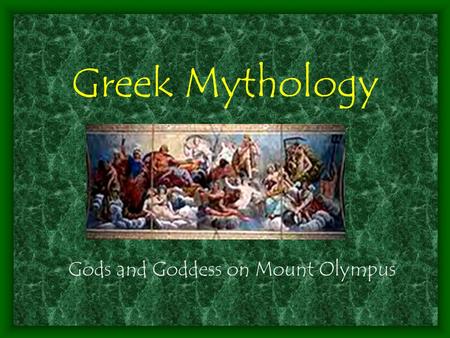 Greek Mythology Gods and Goddess on Mount Olympus.