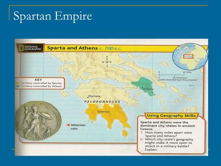 Spartan Empire. Sparta Aprox. 950 BC to 300 BC Founded by Dorians Invaded city of Peloponnesus Population growth = territory expansion Helots (HEH – luhts)