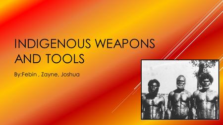 Indigenous weapons and tools