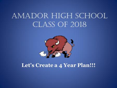 Amador High School Class of 2018 Let’s Create a 4 Year Plan!!!