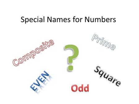 Special Names for Numbers