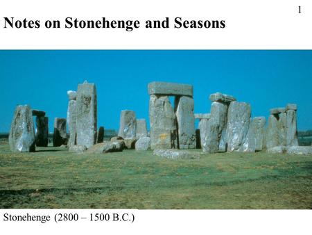 Notes on Stonehenge and Seasons