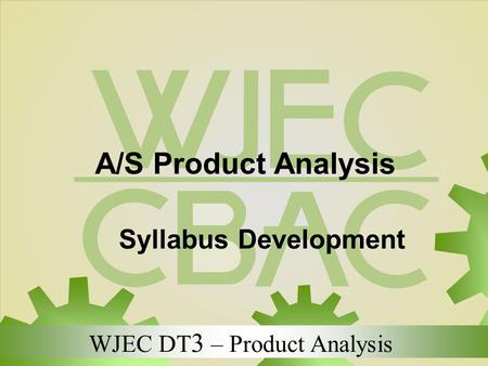 A/S Product Analysis Syllabus Development.