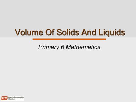 Volume Of Solids And Liquids