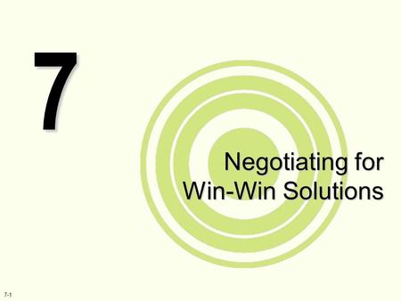 Negotiating for Win-Win Solutions