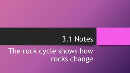 The rock cycle shows how rocks change