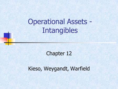 Operational Assets - Intangibles Chapter 12 Kieso, Weygandt, Warfield.