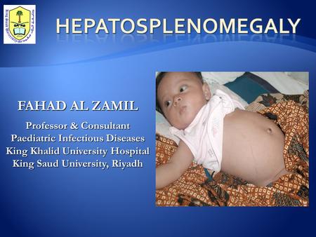 FAHAD AL ZAMIL Professor & Consultant Paediatric Infectious Diseases King Khalid University Hospital King Saud University, Riyadh.