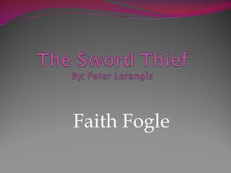 Faith Fogle. Setting The book that I read for my report was The Sword Thief. The story takes place in Tokyo in present day.