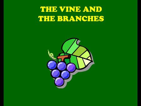 THE VINE AND THE BRANCHES. Technically, the gospel of John does not contain any parables. But this famous story resembles one in every way. It’s actually.