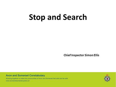 Stop and Search Chief Inspector Simon Ellis.
