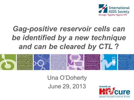 Gag-positive reservoir cells can be identified by a new technique and can be cleared by CTL ? Una O’Doherty June 29, 2013.