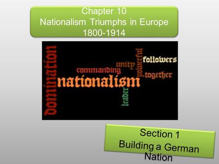Chapter 10 Nationalism Triumphs in Europe