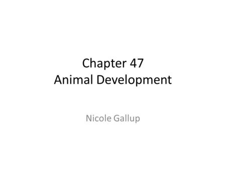 Chapter 47 Animal Development
