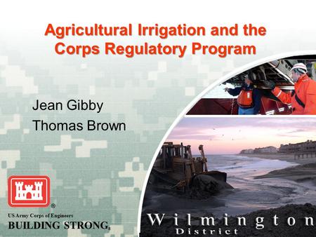 Agricultural Irrigation and the Corps Regulatory Program