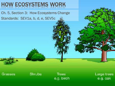 How Ecosystems Work Ch. 5, Section 3: How Ecosystems Change