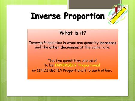 Inverse Proportion What is it?