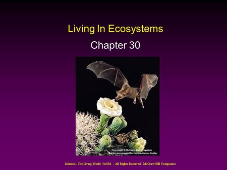 Living In Ecosystems Chapter 30