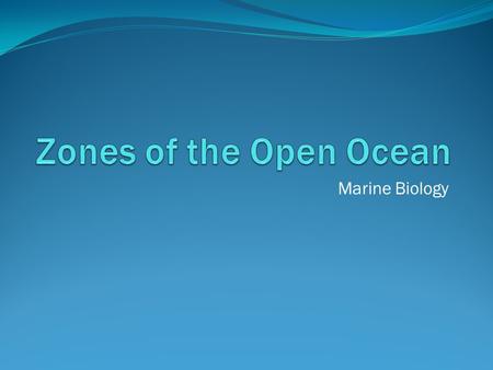 Zones of the Open Ocean Marine Biology.