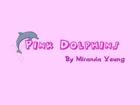 What are Pink Dolphins ? ‏Pink dolphins ( 白海豚 ) are related to the humpback dolphins. They are usually grey or blue in colour. Only those around China.