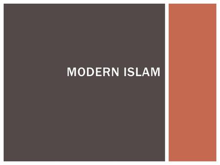 MODERN ISLAM ADHAN Close your eyes!  Who is Mohammad?  What is the Quran?  What are people called that practice Islam?  What are the two divisions?