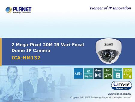 2 Mega-Pixel 20M IR Vari-Focal Dome IP Camera ICA-HM132.