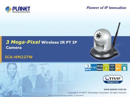 3 Mega-Pixel Wireless IR PT IP Camera