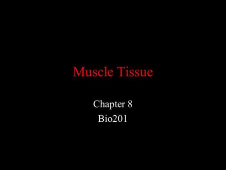 Muscle Tissue Chapter 8 Bio201.