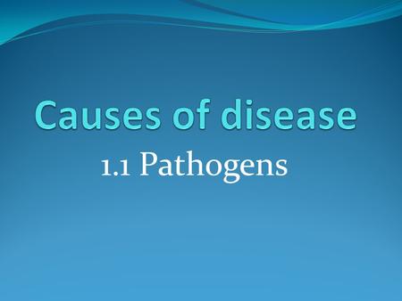 1.1 Pathogens. Starter What is health? A state of complete physical, mental and social well- being. What is disease? A description of symptoms which suggest.